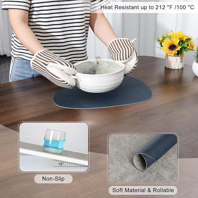 Faux Leather Placemats Set of 6, Dual Sided - Image 5
