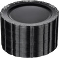 DaYammi 60PCS Black and Silver Plastic Plates, Heavy Duty Black and Silver by DaYammiwillaccompanyyou