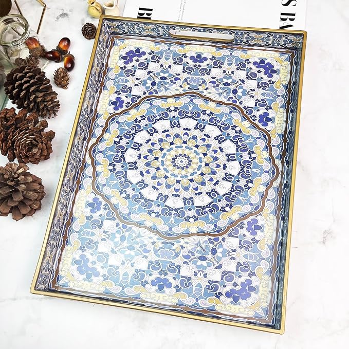 Blue Decorative Tray, Serving Tray - Image 4