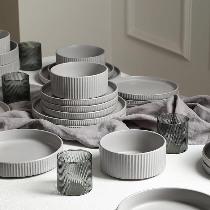 Stone Lain Haven Stoneware 16-Piece Dinnerware Set, Plates and Bowls Sets - Image 5