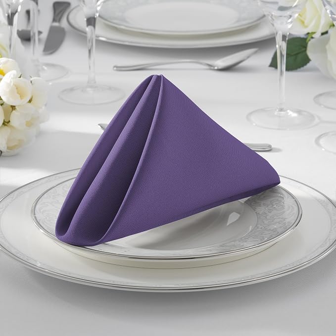 Lann's Linens Set of 12 Cloth Dinner Napkins, 17-inch Polyester Napkins - Image 7