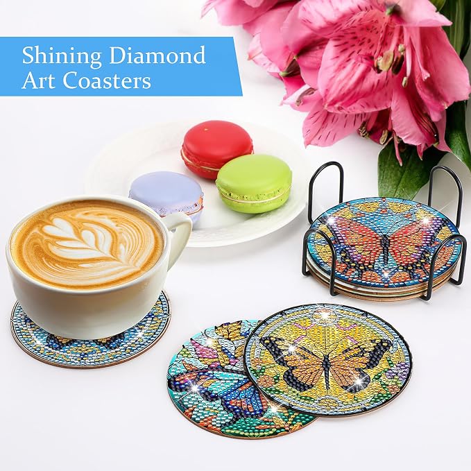 Butterfly Diamond Art Painting Coasters - Image 5