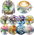 Ekuxom 8 Pcs Flower Diamond Art Coasters Kit by Ekuxom