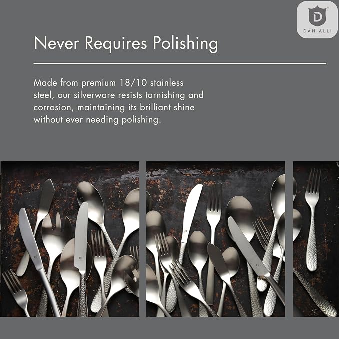 Silverware Set for 16 | 18/10 Stainless Steel Flatware Set | Mirror Finish - Image 7