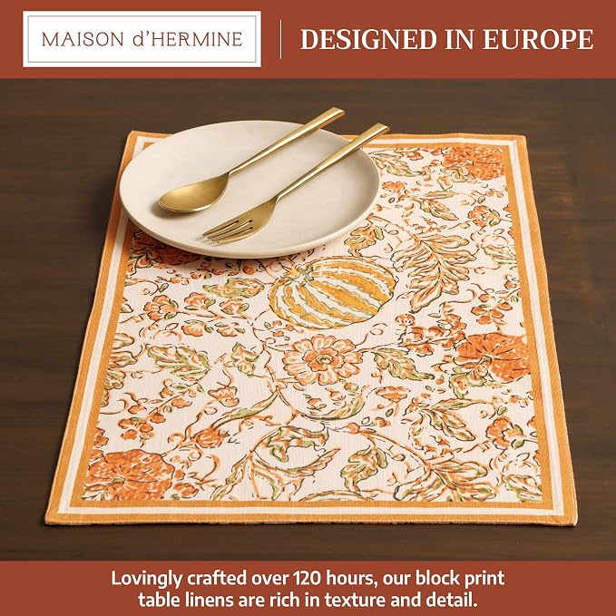 Maison d' Hermine Placemats Set of 4 Reusable 100% Cotton | Cloth Place Mats - Image 2