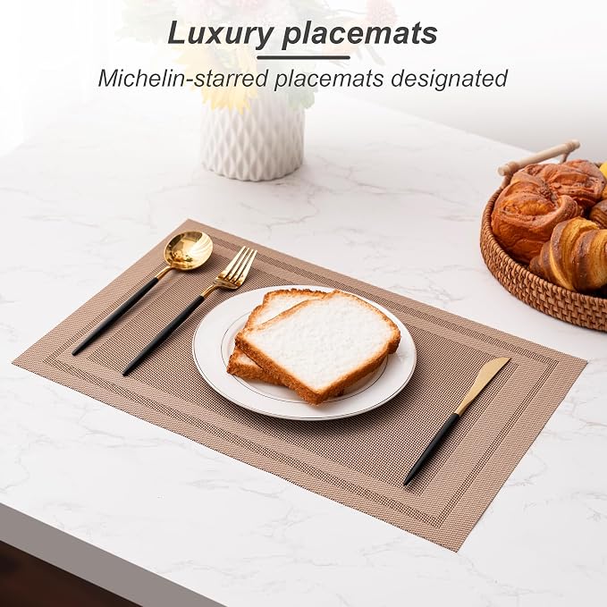 Placemats Set of 4 Washable Indoor | Outdoor Vinyl Place Mats - Image 5