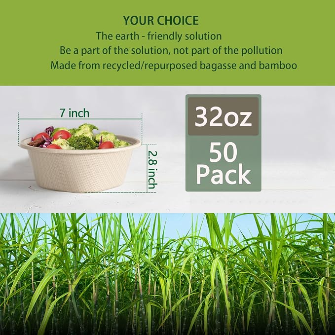 32 Oz Deep Paper Bowls Disposable Bowl - Image 2