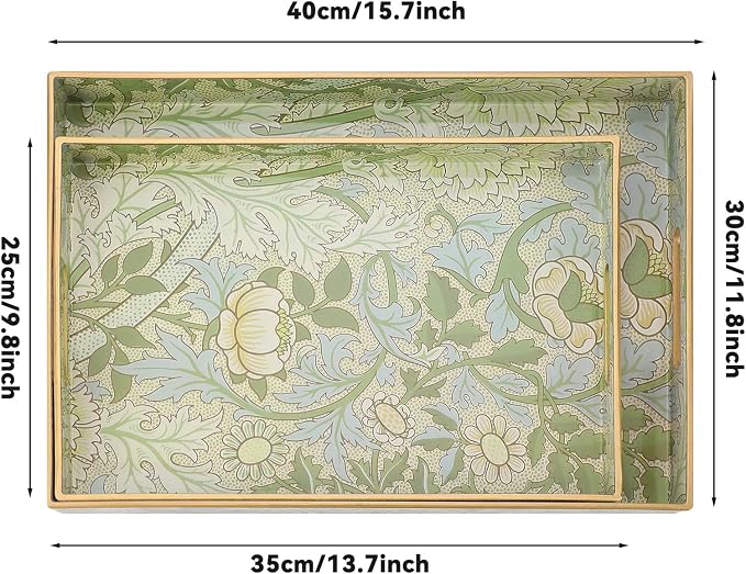 2 Pcs Serving Trays with Handles, Plastic Tray - Image 2