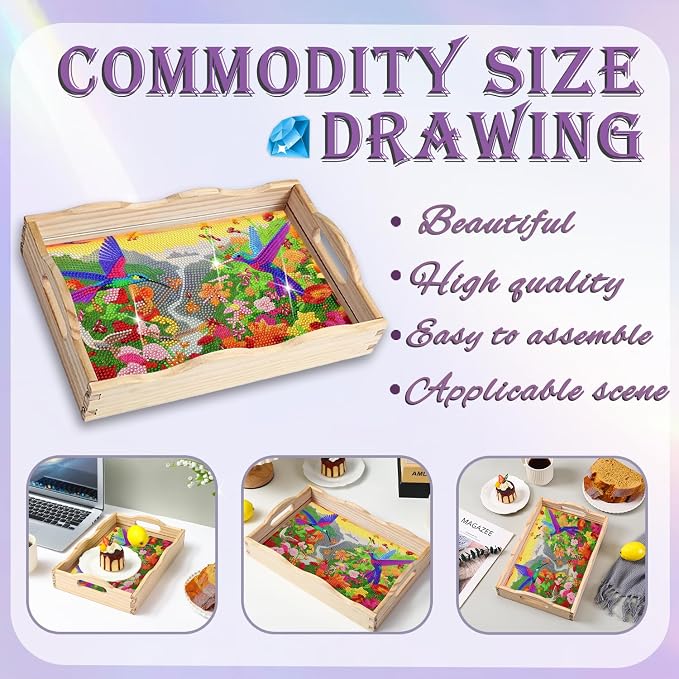 EWJRNSF Diamond Art Kits for Adults Wooden Serving Trays - Image 4