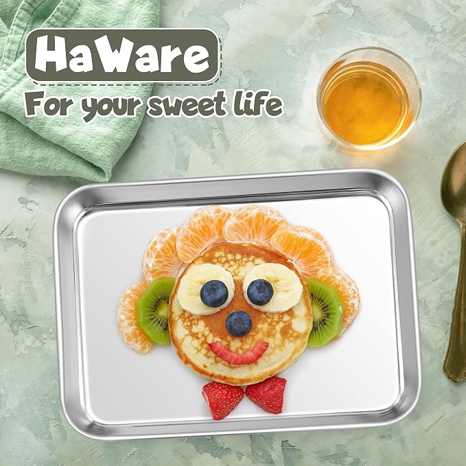 HaWare Stainless Steel Kids Plates, 6-Piece Toddler Plates | 7.3" x 5.3" x 0.8" - Image 6