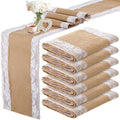 Tatuo 12 Pcs Lace Burlap Table Runner 12'' x 72'' Rustic Jute Hessian Farmhouse by Tatuo