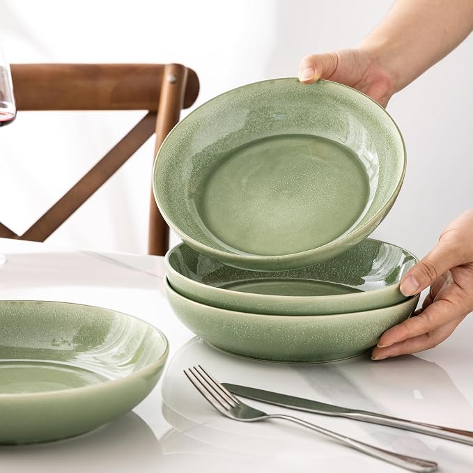 AmorArc 8.5’’ Ceramic Pasta Bowls Set of 4, 36oz Large Stoneware Bowls Set | - Image 7