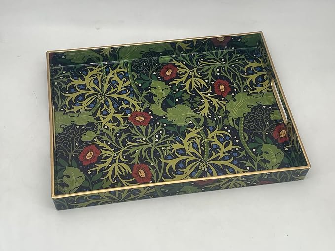 15.8" x 11.8" Navy Green Plastic Serving Tray - Image 2