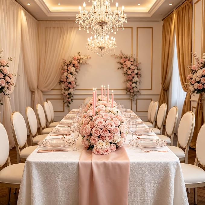 GATHER 350PCS Clear Rose Gold Plastic Plates - Image 3