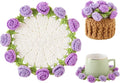 Crochet Flower Coasters, Handmade Bouquet Coasters by VaneOak