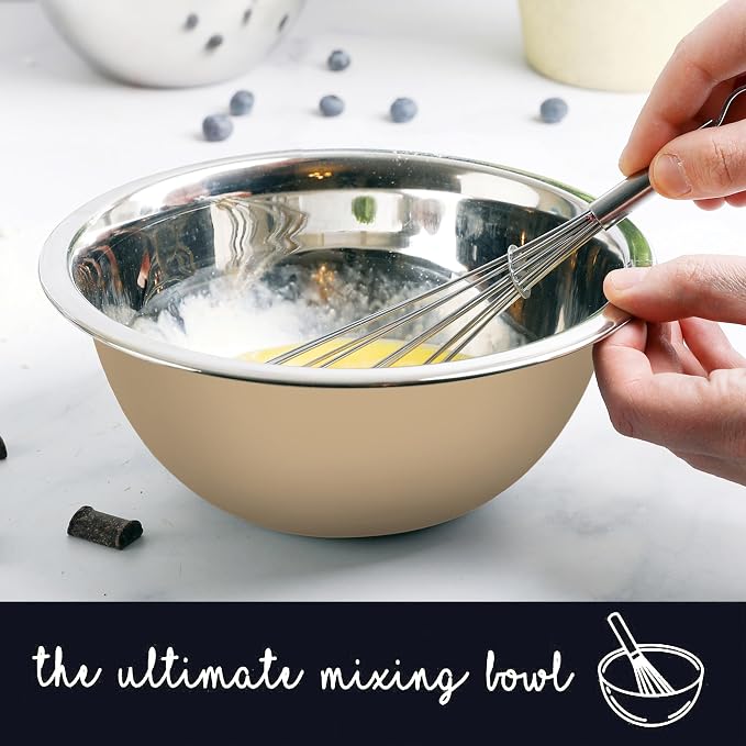 Stainless Steel Mixing Bowls Set, 5-Piece Meal Prep & Food Storage | .75 - Image 5