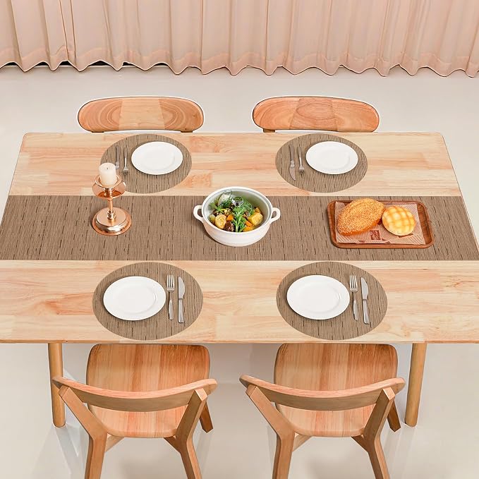 Table Runner 55 Inches Long, Vinyl Woven Heatproof Table Runners | Washable - Image 8