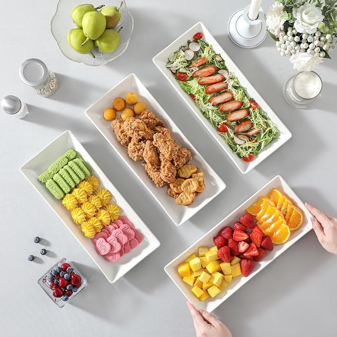 MALACASA Serving Platters Set of 4, Ceramic Serving Platters and Trays - Image 8