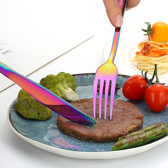 60 Pieces Rainbow Silverware set - Image 4