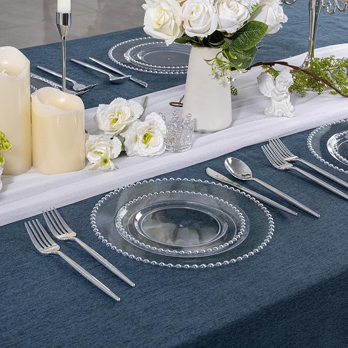U-QE 60PCS Clear Plastic Plates - Image 5