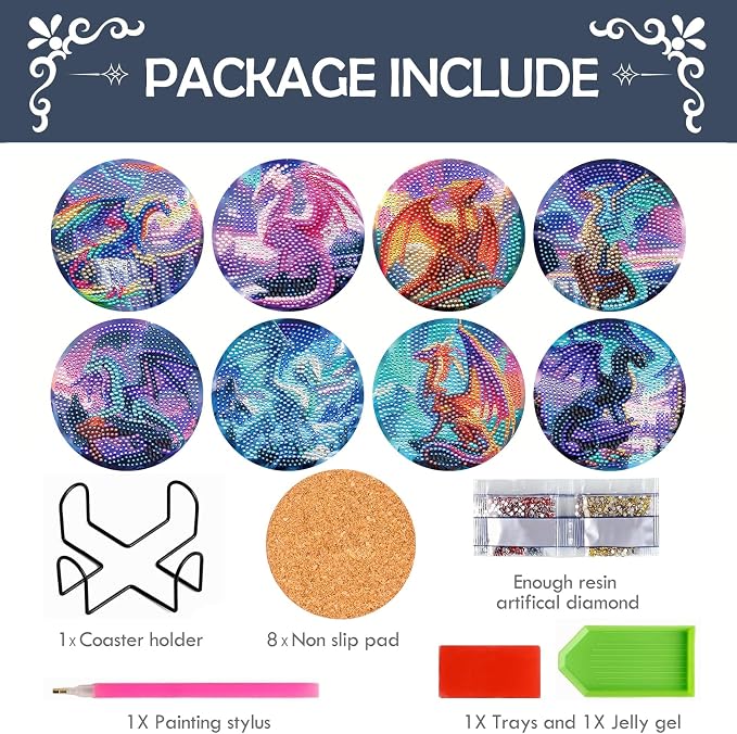 Dragon Diamond Art Painting Coasters - Image 5