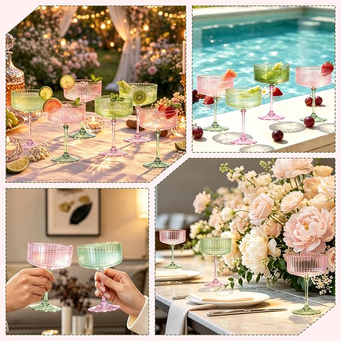 12PCS Plastic Martini Glasses, Unbreakable Reusable Champagne Coupe, Removable - Image 7