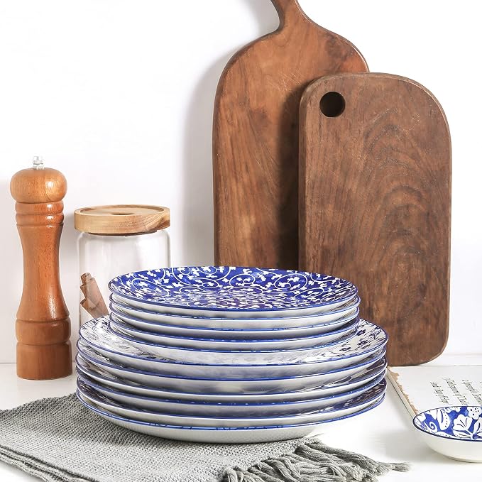 Selamica 8 inch Porcelain Dinner Plates, Large Size Serving Plate - Image 4