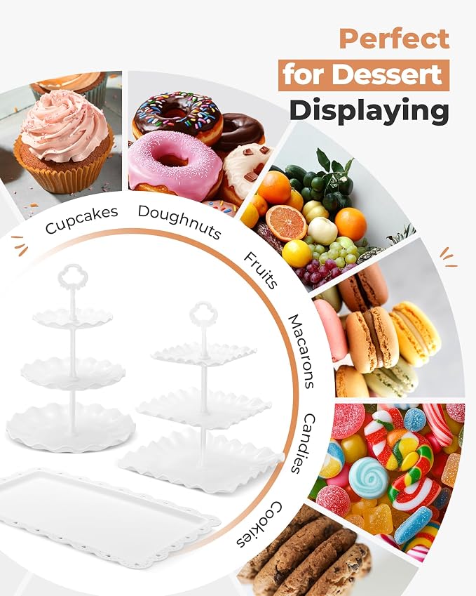Kootek 5pcs Cupcake Stand Dessert Table Display Set Serving Tray - Image 6