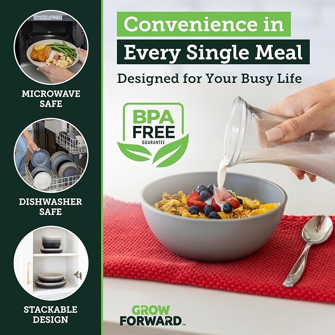 Grow Forward 16-piece Premium Wheat Straw Dinnerware Sets - Image 6