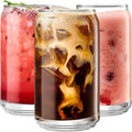 Le'raze Set of 6 Patented Can Shaped® Drinking Glasses - 16oz Clear Goblet by LERAZE