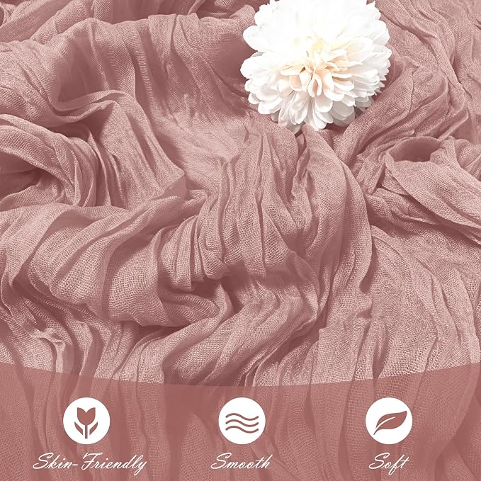 15 Pack Dusty Pink Cheesecloth Table Runner 17 x 108 inch Cheese Cloth Table - Image 5