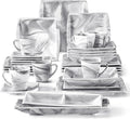 MALACASA Dinnerware Sets, 32 Pieces Porcelain Plates and Bowls Sets by MALACASA