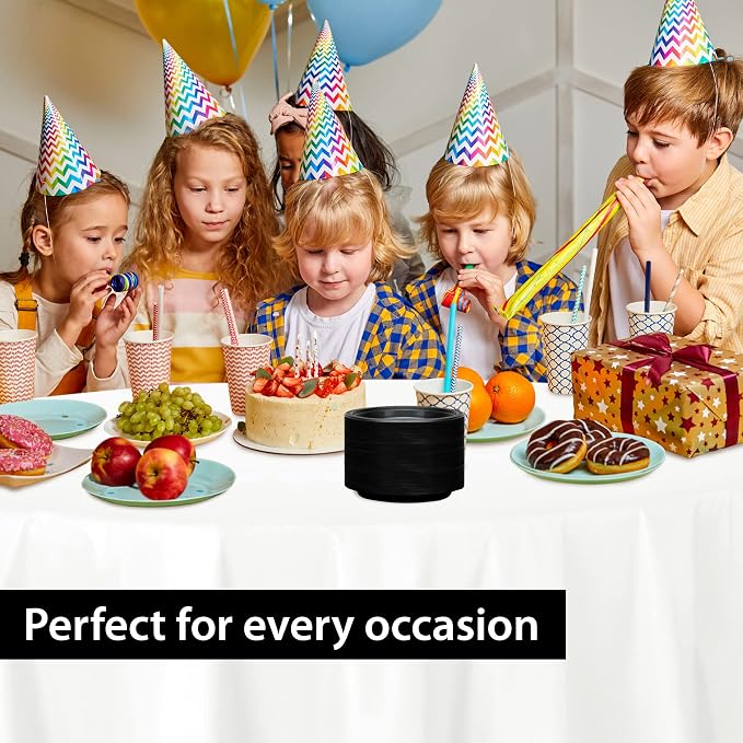 Hanna K. Signature Black Plastic Party Plates – 7-Inch Heavy Duty Disposable - Image 5