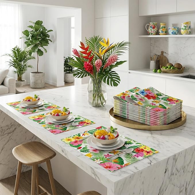 50 Pack Tropical Floral Paper Placemats, Disposable Table Mats - Image 7