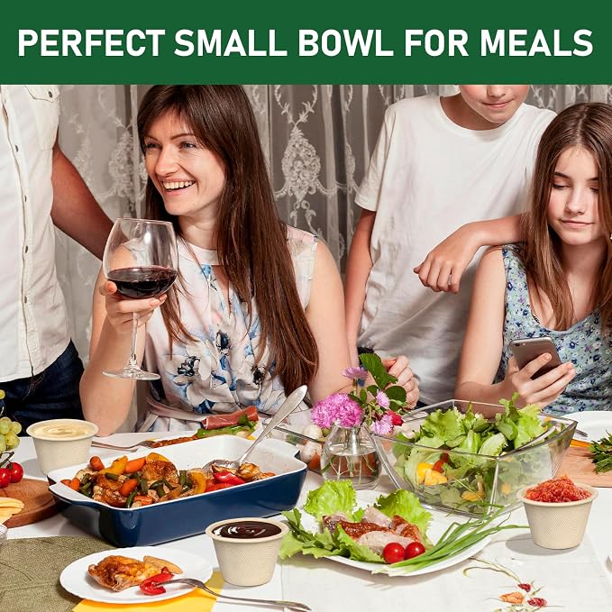 4 oz Small Paper Bowls Bulk, 300 Pack Disposable Chili Bowls | Eco-friendly - Image 2