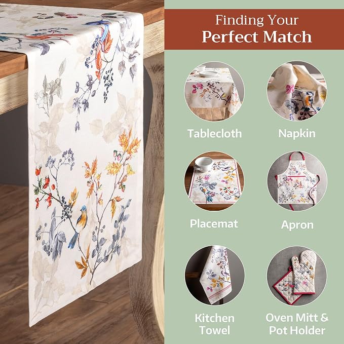 Maison d' Hermine Table Runner 100% Cotton 14.50" x 72" | Table Runners 72 - Image 5