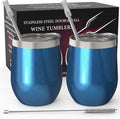 CHILLOUT LIFE 12 oz Stainless Steel Wine Tumblers 2 Pack by CHILLOUTLIFE