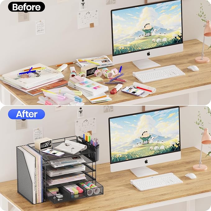 Desk Organizer, 5-Tier Desktop File Organizer - Image 5