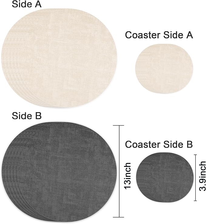 Fyvva Placemats Set of 6, Stain & Scratch Resistant, - Image 2