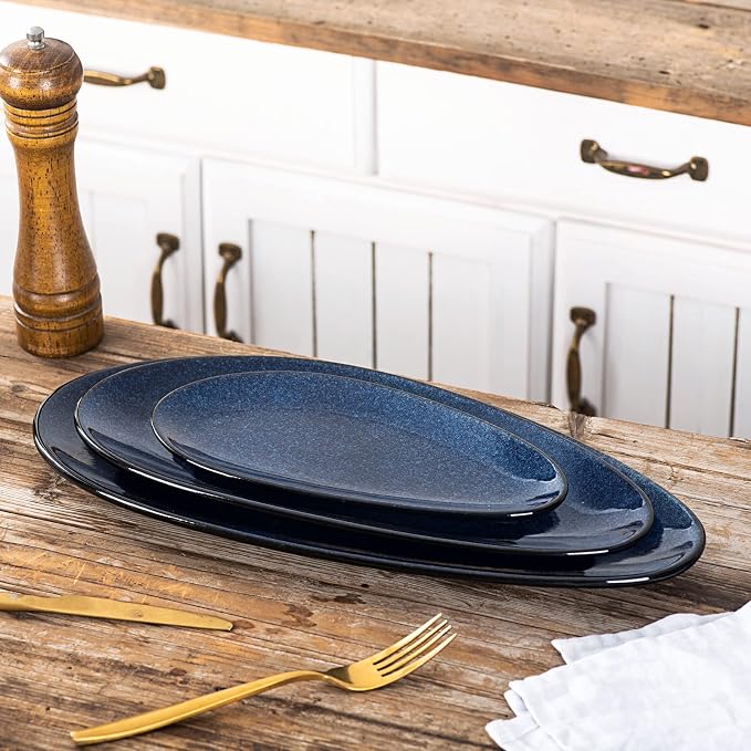 vicrays Large Oval Serving Platters, Stackable Serving Trays Serving Plates - Image 4