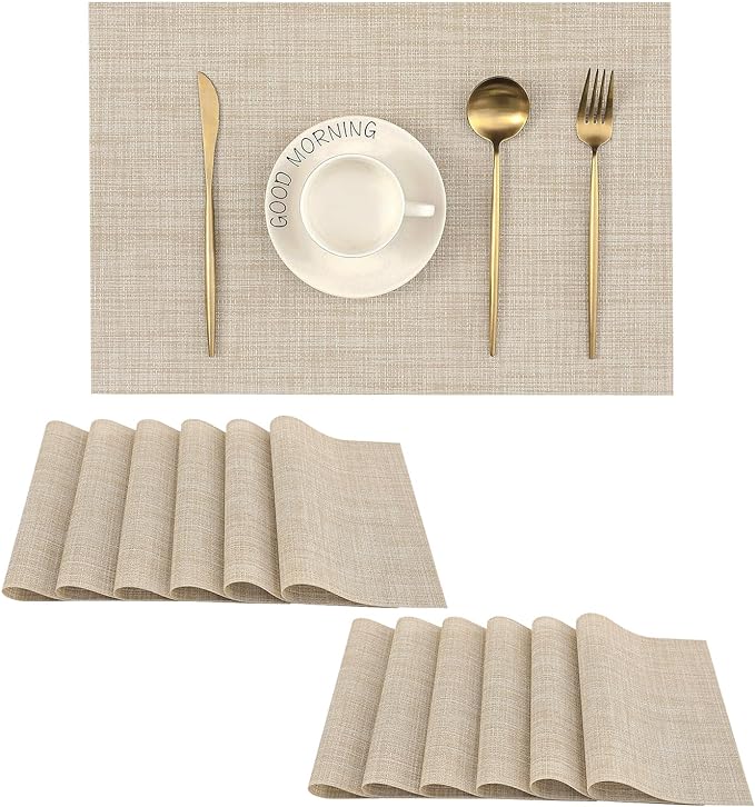 Leetaltree Beige Placemats Set of 12 by Leetaltree-ArtatEveryTable