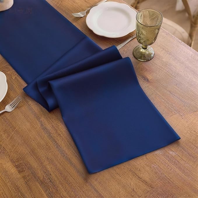 Navy Blue Table Runner, Waterproof Washable Runners 48 Inches Long | Reusable - Image 3