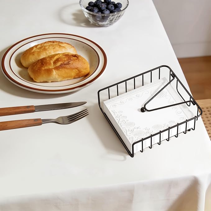 Napkin Holder for Table with Weighted Arm, Dinner Metal Flat Napkin Holders for - Image 2