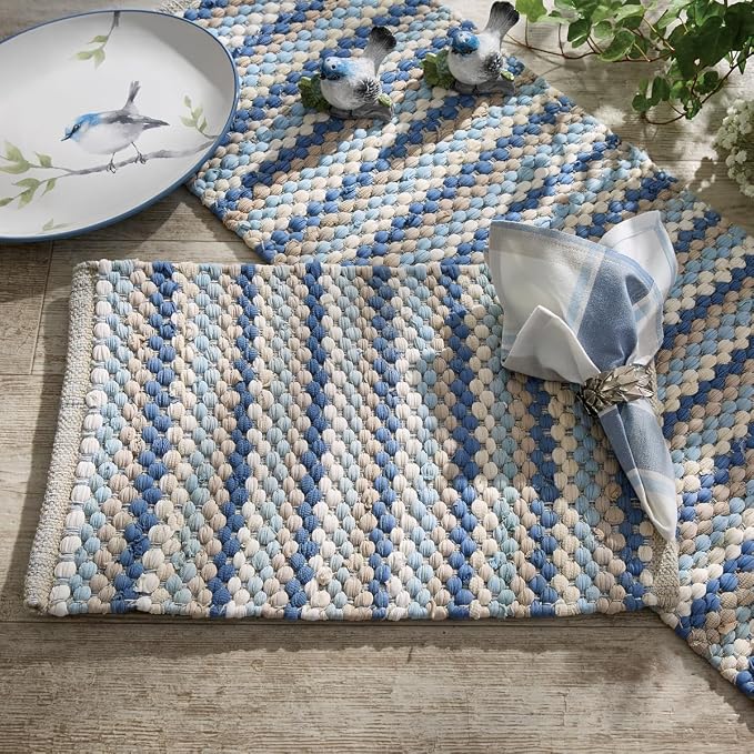 Park Designs Aviary Chindi Table Runner 13" x 54", Cream & Tan Shades | - Image 2