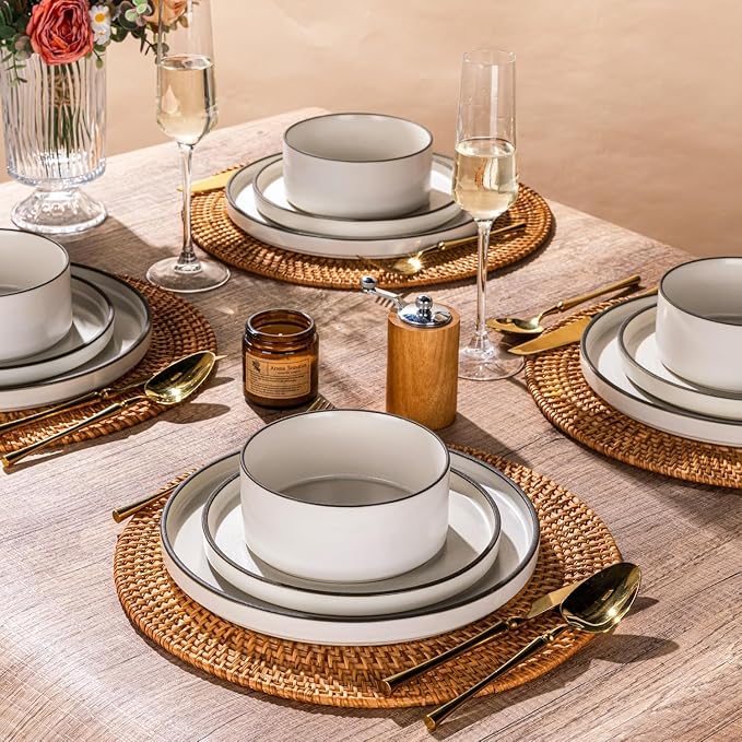 LERATIO Ceramic Salad Plates Set of 6, 8.0 inch Handmade Matte plates sets | - Image 8