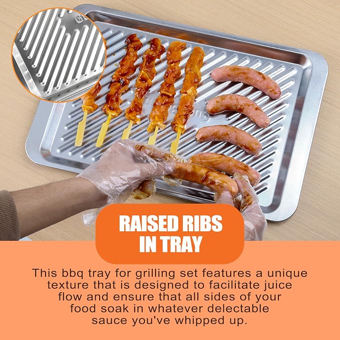 Grilling Prep and Serve Trays, Standard Marinating Container, Serving Platter - Image 5