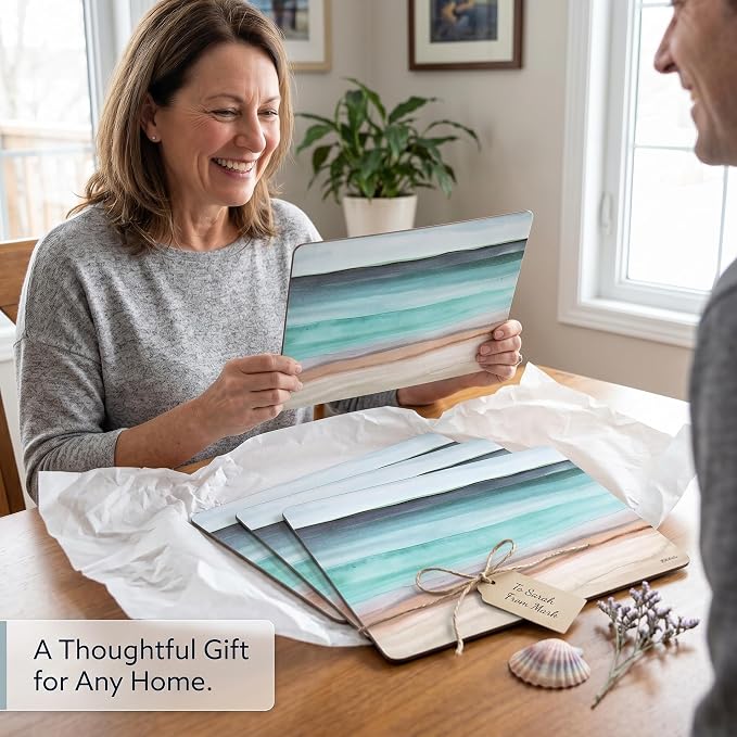 Pimpernel Coastal Shore Placemats, Heat & Stain Resistant Surface Protectors - Image 6
