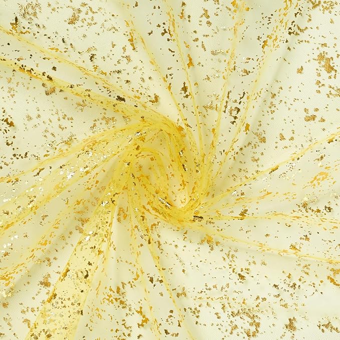 Artoid Mode 3PCS Light Yellow Gold Gauze Table Runner 120 Inch 10FT, Glitter - Image 5