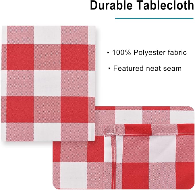 Checkered Tablecloth Rectangle, 52 x 70 Inch - Image 4