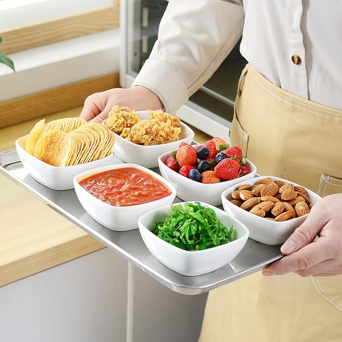MALACASA 5 oz Porcelain Dip Bowls Set, 12 Pack Small Ramekins Stackable | - Image 7